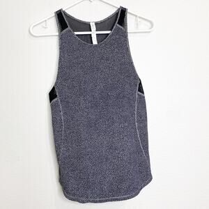 lululemon womens black white dotted mesh tank size 2